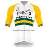 Completo Maglia + Pantaloncino con bretelle 2023 INEOS Grenadiers Campione Australiano Manica Corta Giallo Bianco
